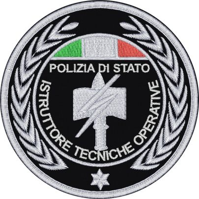 ISTRUTTORE TECNICHE OPERATIVE Polizia di Stato ,patch ricamato CON STELLA su base nera