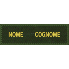 Ritex  Patch ricamato con NOME COGNOME su base verde militare