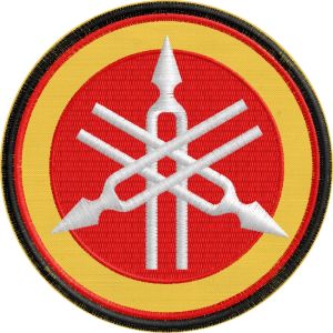 Patch ricamato su base gialla  YAMAHA Diametro 13 Cm. Cod.20101030_C