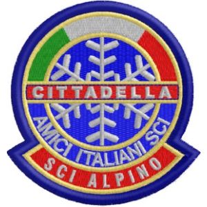 Stemma da sci alpino con il proprio Paese Cod.20110112_F