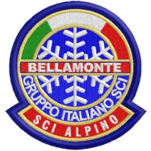 Stemma da sci alpino con il proprio Paese Cod.20110112_I
