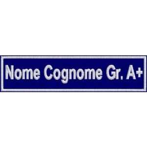Ricamo Nome ,Cognome e GRUPPO Sanguigno cod.20120227_Navy