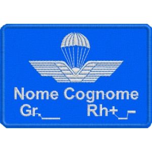 Patch personalizzato brevetto paracadutista Cod.20130619_Blu
