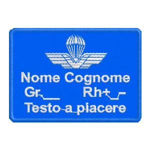 Patch personalizzato brevetto paracadutista Cod.20130723_blu