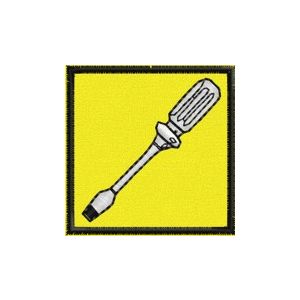 Patch ricamato - Mis. 45x45 mm. Cacciavite cod. 20130902_A