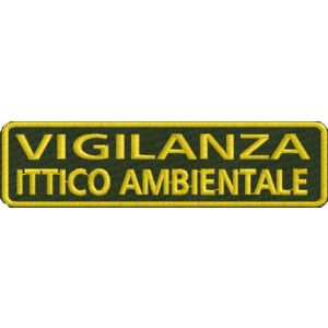 Patch ricamato mm.115 x 30 VIGILANZA ITTICO AMBIENTALE Cod.20131121_C