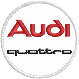 Patch  tondo AUDI quattro Logo ricamato  Cod.20131209_55 -Diam. mm. 55