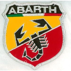 Patch  Abarth Con 2 tessuti , alto cm.10 Cod.20140128_A