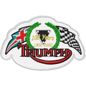 Patch ricamato 100 years Triumph  Cod.20141012_A