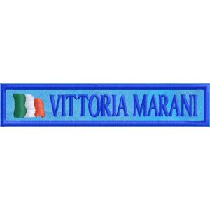 Etichetta da gara personalizzata su fondo Azzurro con nome e cognom