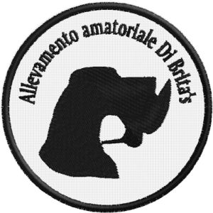 Patch  tondo diametro 7 profilo cane CON BECCACCIA Cod.20150301_D2