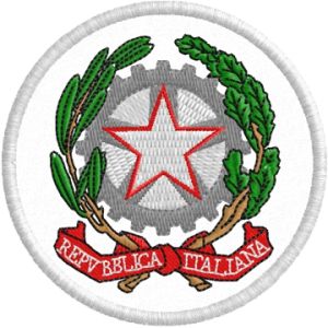 Stemma ricamato tondo diam.6  Repubblica italiana Cod.20150516_B