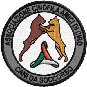 Patch ricamato cani da soccorso Associazione cinofila cod.20151127_C