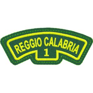 Patch ricamato REGGIO CALABRIA (1)  su panno verde chiaro