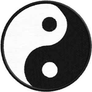 Patch ricamato simbolo Yin Yang diam.6 cm.  cod. 20160801_A