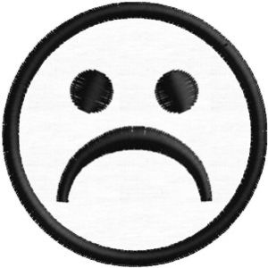 Patch ricamato diam.5 cm. Smiley triste  cod. 20160802_A