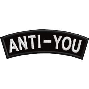Patch ricamato cm.9 x 3 ANTI-YOU cod. 20160803_A