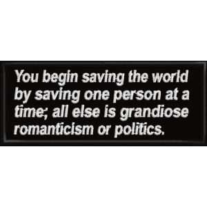 Patch ricamato You begin saving ... su base cm. 10 x 4 Cod. 20160810_A