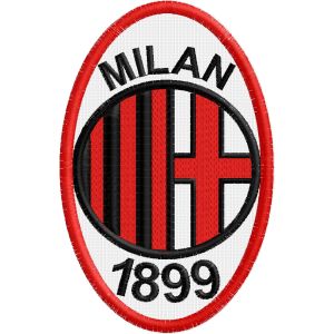 Stemma ricamato ovale MILAN 1899 misura cm. 16 x 10