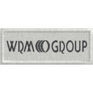 Patch ricamata completamente a filo Logo WRM GROUP cm.9 di base  Cod.20161108_A