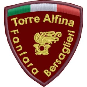 PATCH  ricamato Fanfara Bersaglieri con  tuo paese Cod.20161123_A