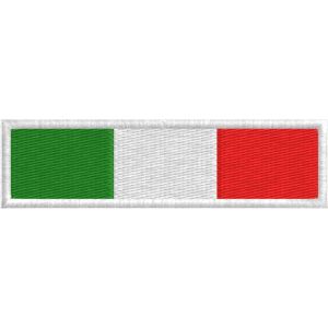 Patch Bandiera italiana lunga  cm. 7x2 Cod. 20170124_A bordo bianco