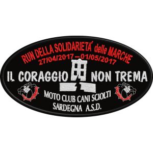 Patch ricamato ASD Cani sciolti RUN DELLA SOLIDARIETA Cod.20170405_A