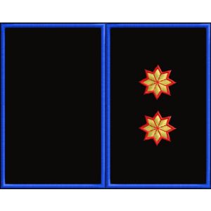 Gradi 2 STELLE ricamate oro e rosso su fascia tubolare Cod. 20170516_C