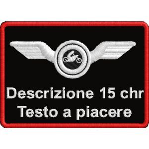 Patch ricamato su base nera Guida veloce Moto Cod.20170519_A-moto 