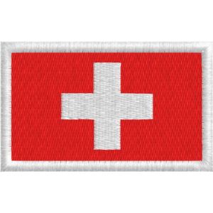 Patch interamente ricamato bandiera (SVIZZERA) mm.80 x 50 Cod.20170634_A