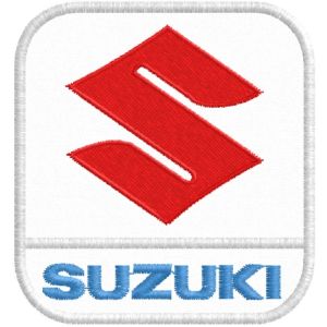 Patch Ricamato LOGO S suzuki cm. 7 x 7,5 personalizzato su base bianca