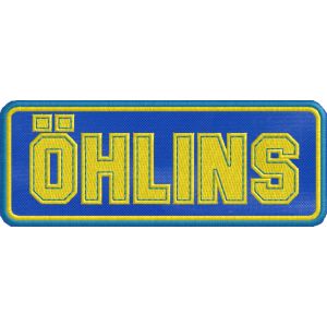 Patch Ricamato LOGO OHLINS cm. 11 x 4 personalizzato Cod.20170901_A
