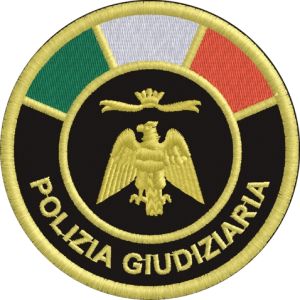 Patch ricamato POLIZIA GIUDIZIARIA diam.8,0 cm  Cod.20170910_A