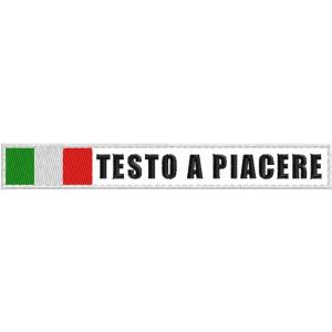 Etichetta personalizzata ricamata su base bianca CON testo a piacere
