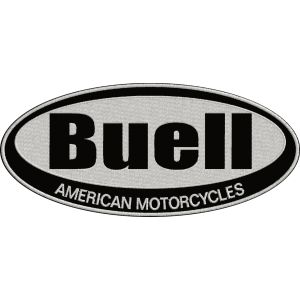 Patch su base nera da schiena 22 cm. Logo BUELL Motorcycle Cod.20180105_A