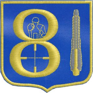 ISTRUTTORE DI TIRO 81 Corso Polizia di Stato ,patch ricamato su base tessuto BLU royal bandiera Cod.20180512_A