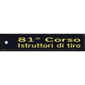 Patch ricamato logo 81 CORSO ISTRUTTORI DI TIRO, ad uso portachiavi con filato GOLD