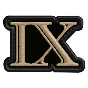 Patch ricamato con NUMERO ROMANO (9)  Cod.20180710_IX