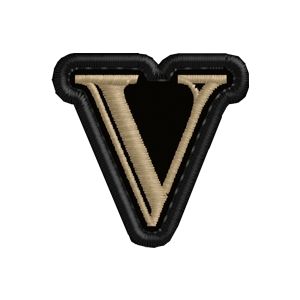 Patch ricamato con NUMERO ROMANO (5)  Cod.20180710_V