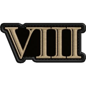 Patch ricamato con NUMERO ROMANO (8)  Cod.20180710_XIII