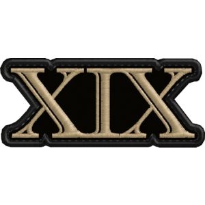 Patch ricamato con NUMERO ROMANO (19)  Cod.20180710_XIX