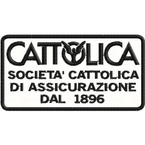 Patch ricamato rettangolare logo CATTOLICA ASSICURAZIONI mm. 80 per 40 di altezza