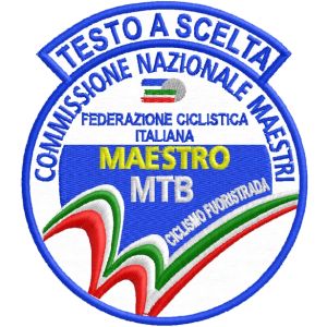 Patch ricamo "MAESTRO"  MTB CICLISMO FUORISTRADA con il TUO NOME personalizzato Cod. 20180830_A