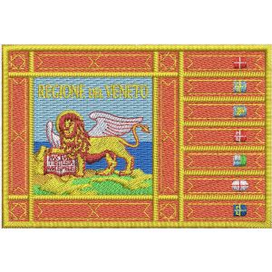 Patch  ricamato stemma regione Veneto su base rosso chiaro