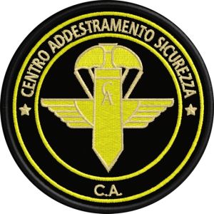 Patch ricamato logo CENTRO ADDESTRAMENTO SICUREZZA Diam. 95 mm. cod.20190602_A