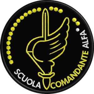 Patch ricamato logo SCUOLA COMANDANTE ALFA Diam. 95 mm. cod.20190603_A