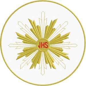 Patch tondo ricamato diametro cm. 15 simbolo comunione in Jesus Cod.20190612_A
