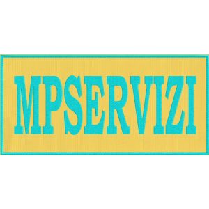 Patch ricamato scritta MPSERVIZI rettangolare mm. 240 per 115 di altezza Cod.20190618_A