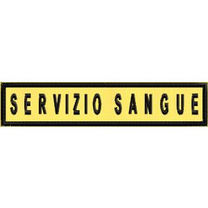 Stemma RICAMATO SU BASE GIALLA, (SERVIZIO SANGUE) su base cm.12 Cod. 2019CB12_B