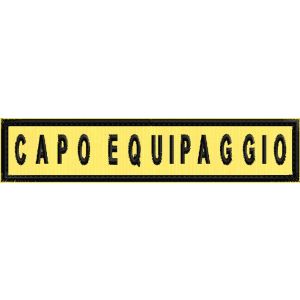 Stemma RICAMATO SU BASE GIALLA, (CAPO EQUIPAGGIO) su base cm.12 Cod. 2019CB12_E